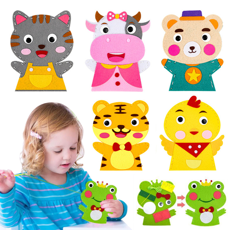 Art Craft 3 Year Old - Милые мультяшные животные, ручная кукла, дети,